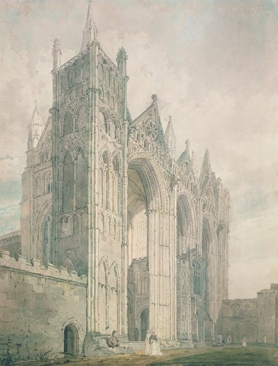 Facciata ovest della cattedrale di Peterborough da Thomas Girtin